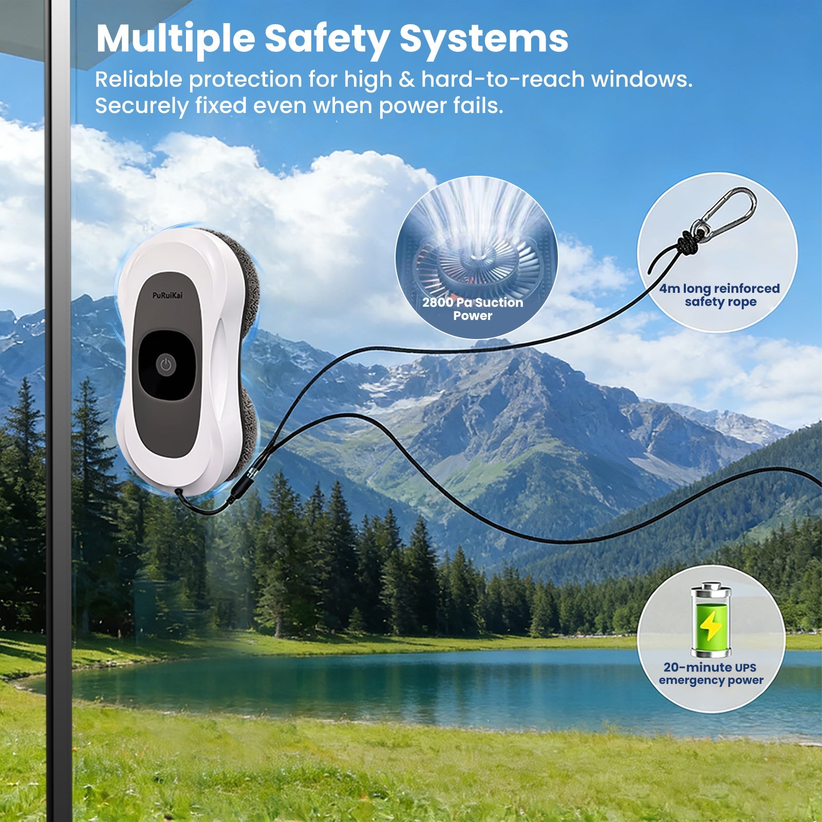 H - RN2 - 01 Automatic Window Cleaner | Smart Glass Cleaning Robot,Ultra - Thin Automatic Dual Water Spray Robot - PuRuiKai