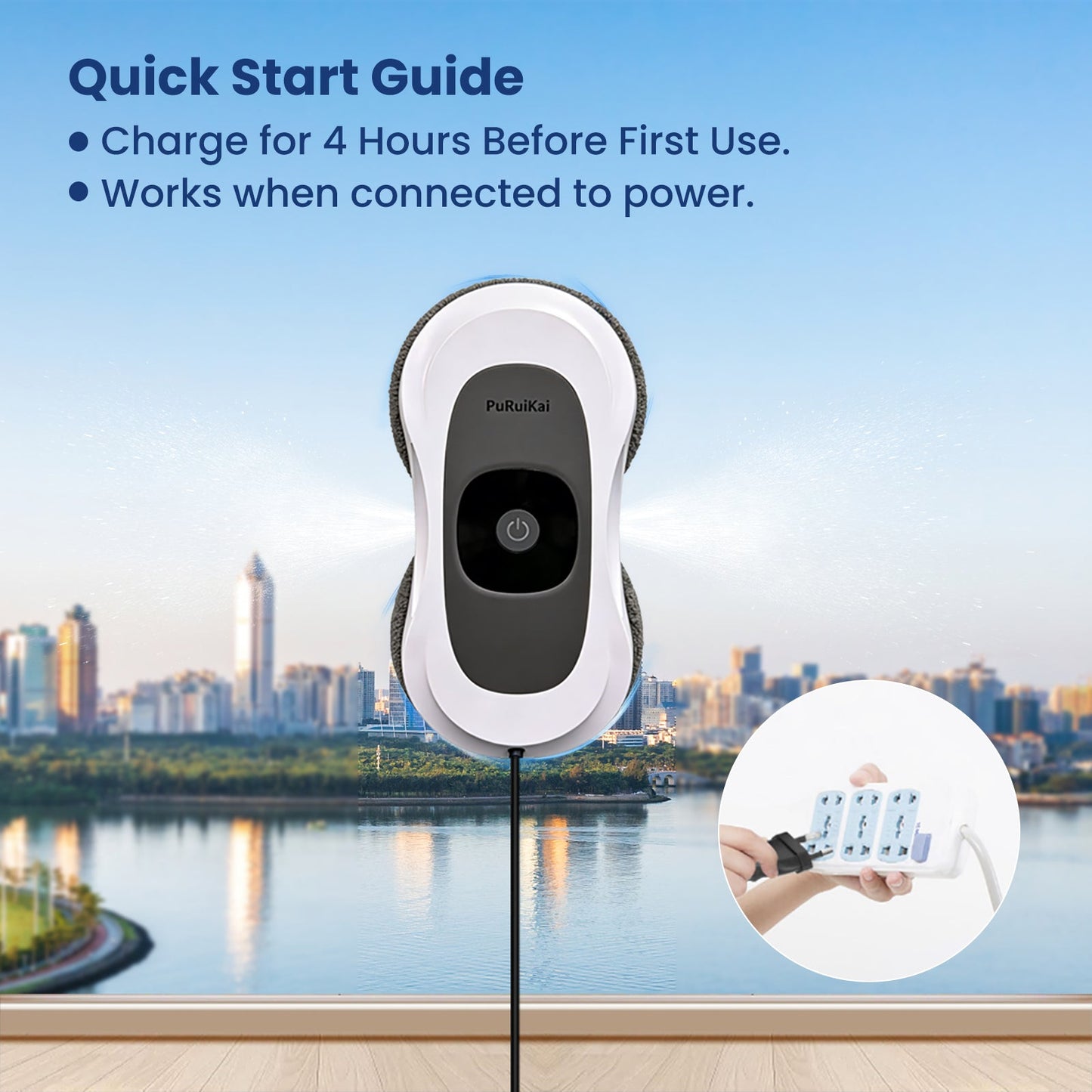 H - RN2 - 01 Automatic Window Cleaner | Smart Glass Cleaning Robot,Ultra - Thin Automatic Dual Water Spray Robot - PuRuiKai