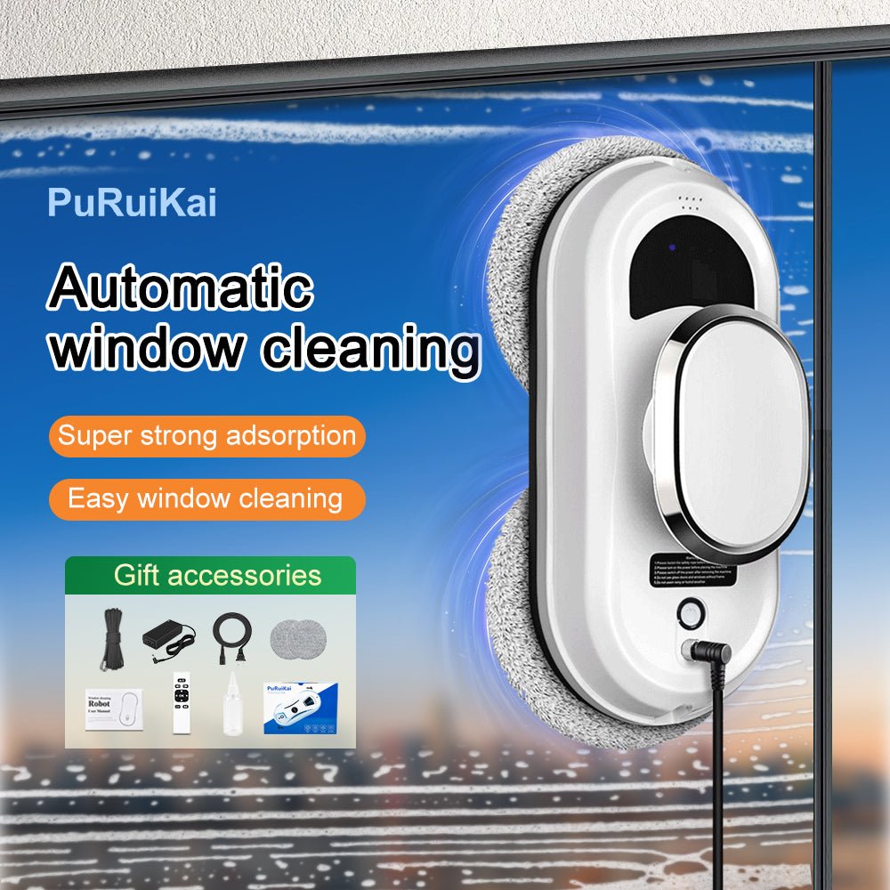 J - HCR - 01 PuRuiKai Electric Window Cleaner Robot - Strong Suction, Remote Control Smart Glass Cleaner for Windows, Tiles, Glass Doors - PuRuiKai Online Store