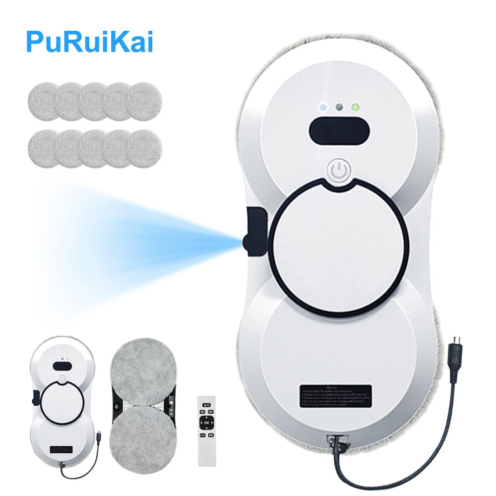 PuRuiKai HCR - 10 Robotic Window Cleaning Robot with Auto Spray & 10pcs microfiber cloths - PuRuiKai Online Store