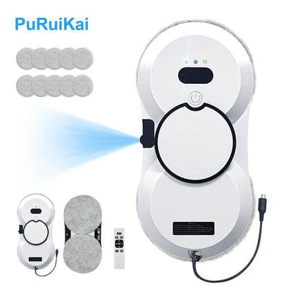 PuRuiKai HCR - 10 Robotic Window Cleaning Robot with Auto Spray & 10pcs microfiber cloths - PuRuiKai Online Store